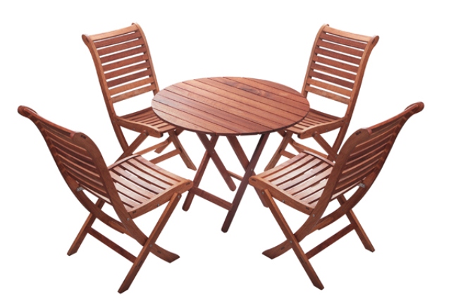 Bounty Bewonderenswaardig Grijpen Rocha acacia 4-zits tuin bistro set met inklapbare tafel en Braeburn stoelen