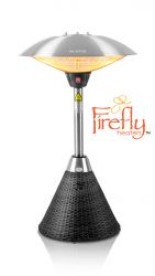Firefly 2,1kW Tafelmodel Terrasverwarmer, Voet met Zwart Wicker en 3 Warmtestanden