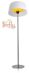 Firefly Staande Terrasverwarmer met Witte Lampenkap en Rvs Lampvoet - 2100W