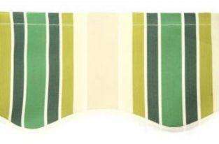 Groen Gestreept Acryl Volant voor Zonwering van 300cm - met golvende rand