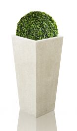 Witte Poly-Terrazzo Hoog Uitlopende Vierkante Plantenbak - Set van 2 - 91cm