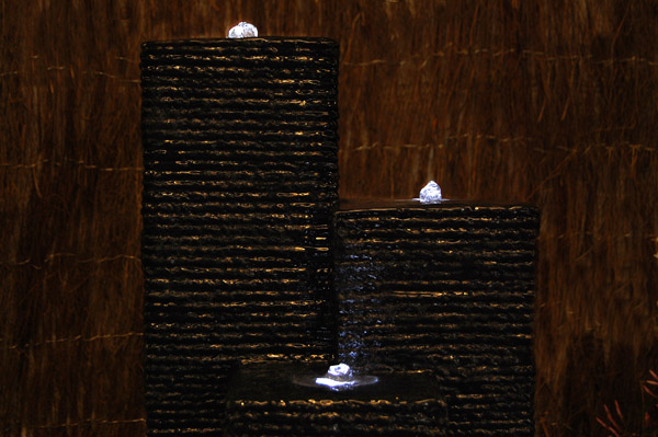 Three Column Resin Water Feature With LED Lights