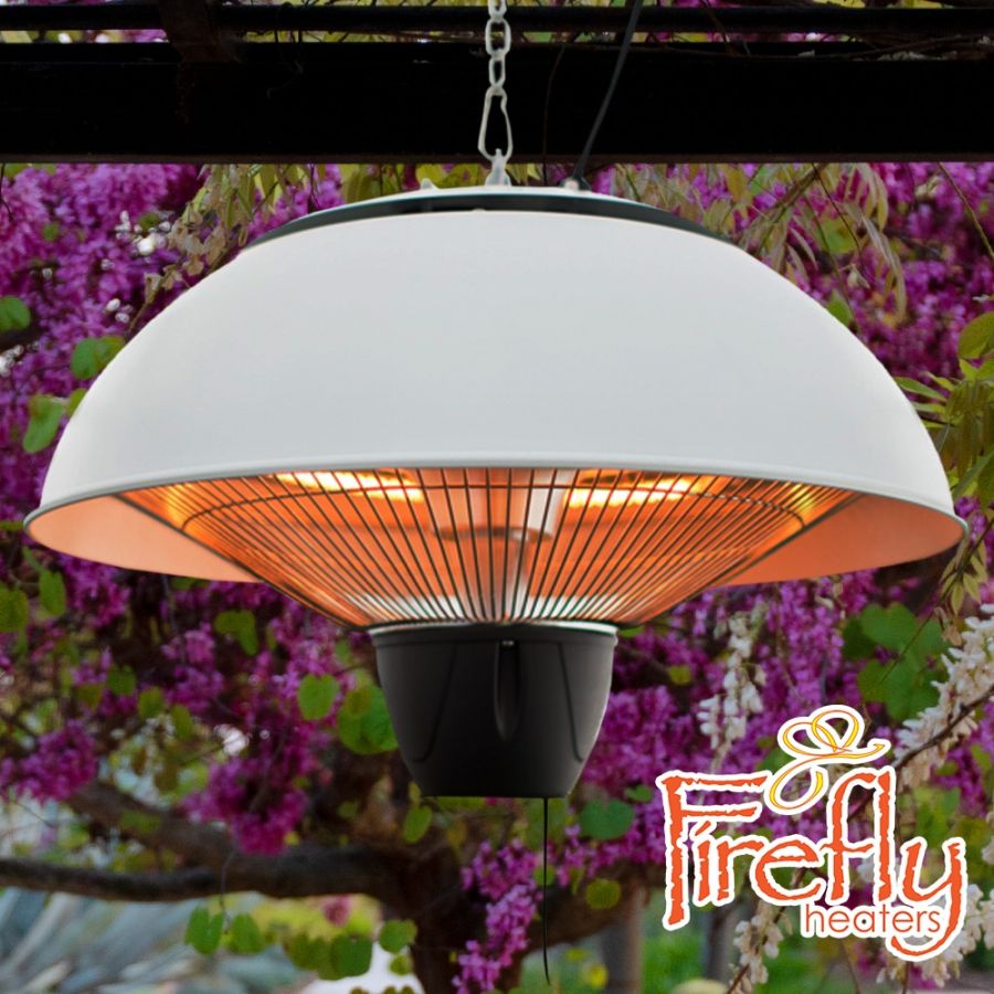 bevind zich Gezichtsveld Afleiding Firefly™ Hangende Halogeen Terrasverwarming - 1,5kW, Wit € 64,99