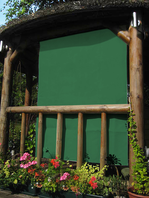 Rechthoekig Schaduwdoek voor de Zijkant van een Houten Structuur met Installatieset - Groen