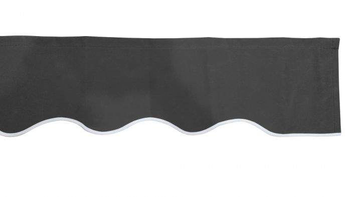 Houtskool Polyester Volant voor Zonwering van 300cm - met golvende rand