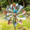 Bluebird Tuin Windmolen met Solar Lamp uit Gecraqueleerd Glas van Primrose™ - diameter 45cm