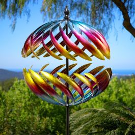 Kleurrijke Bol van Metalen Veren Tuin Windmolen van Primrose™ - diameter 40cm