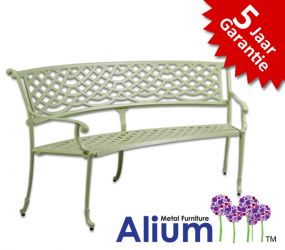 Alium™ "Monroe" 1,5m Bank aus Aluminiumguss - Lindgrün