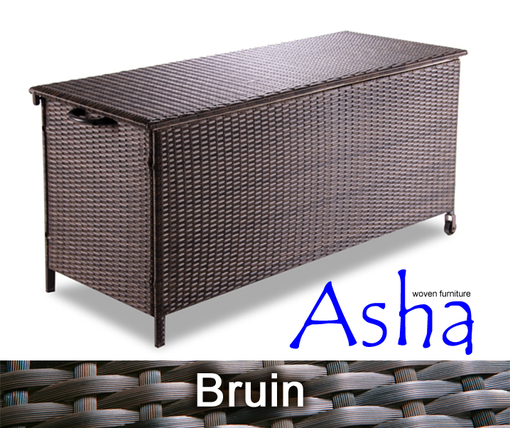 Asha™ "Leighton" - Kunststof Vlechtwerk Tuin Opbergbox, Bruin