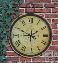 Metalen Tuinklok van About Time™ met Decoratief Nautisch Touw en Kompas - 50cm