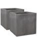 50cm Fibrecotta Cement Finish Cube Planters - Set of 2