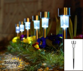 Solaray™ RVS Tuinlampen - Set van 6