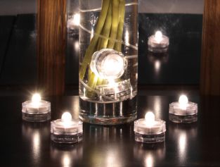 Bougies Chauffe-Plats Blanches à LEDs avec Flammes Vacillantes et Submersibles - Lot de 6