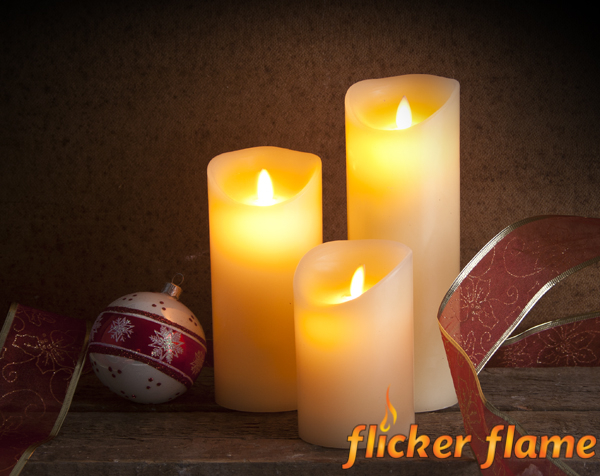Flicker Flame™ - Set van 3 Flakkerende Led Waskaarsen