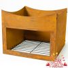Rust Finish Steel Wood Store Stand for 80cm Fire Bowl - by La Fiesta