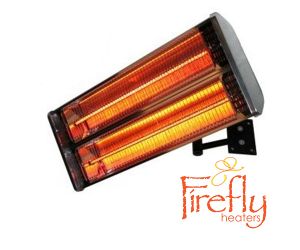 Firefly™Wandbevestigde Terrasverwarmer, 2kW Electrisch Halogeen met Dubbele Verwarmingslamp