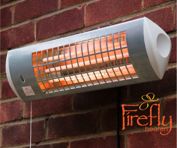Firefly™ - 1,8kW Witte Wandgemonteerde Kwarts Terrasverwarmer met 3 Warmtestanden
