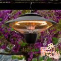 1.5kW IP24 Hanging Ceiling Halogen Bulb Infrared Electric Patio Heater in Grey by Firefly™