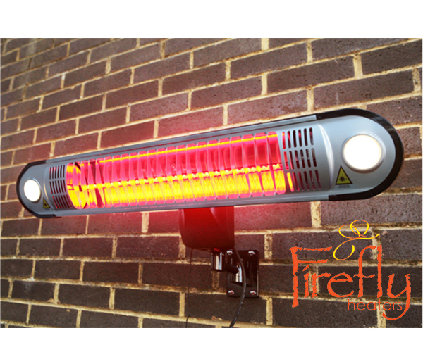 Firefly™Halogeen Terrasverwarmer, 1.5kW met 'Easy Fit' Beugel, Verlichting en Afstandbediening