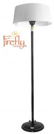 Firefly™ Staande Terrasverwarmer met Witte Lampenkap en Zwarte Lampvoet - 2100W