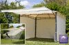 3m x 3m Clevedon Ivory Metal Gazebo with Awning and Side Walls