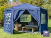 3.92m Budget Party Tent Blue Gazebo with Side Walls