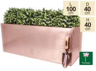 Zinken Gegalvaniseerde Verhoogde Plantenbak in een Koperen Afwerking van Primrose™ - L100cm