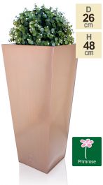 Primrose™ - Zinken gegalvaniseerde Gevlamde Vierkante Plantenbak met Koperen Afwerking - H48cm