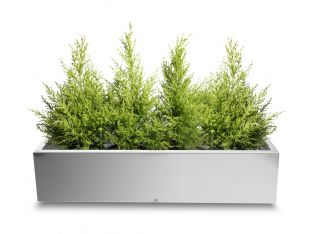 Langwerpige geborstelde RVS plantenbak – 100cm x 40cm