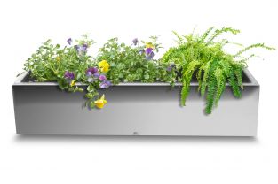 Langwerpige RVS Plantenbak met Spiegel-Effect – 100cm x 30cm