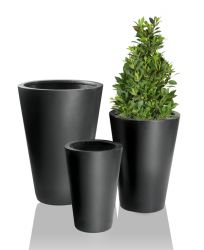 Zwarte Calgary Polystone Hoge Plantenbakken - Gemengd Set van 4 - H44/H54/H69/H89