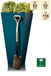 H116cm, Zinken Gegalvaniseerde Teal Uitlopende Vierkante Plantenbak - van Primrose™