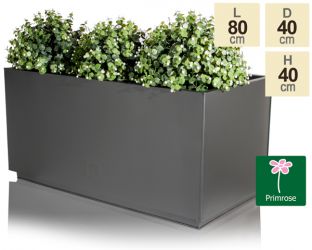 Zinken Gegalvaniseerde 'Kick-Bottom' Verhoogde Plantenbak in Zwart - van Primrose™ - L80cm