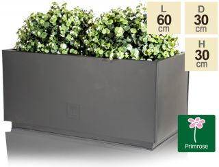 Primrose™ - Zinken Gegalvaniseerde Verhoogde Trog Plantenbak - Zwart - L60cm