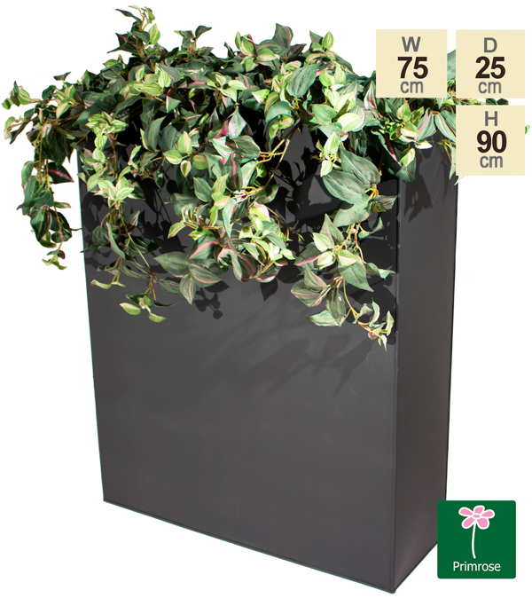 Zwarte Zinken Hoge Verhoogde Plantenbak met Invoeging - H90cm - van Primrose™