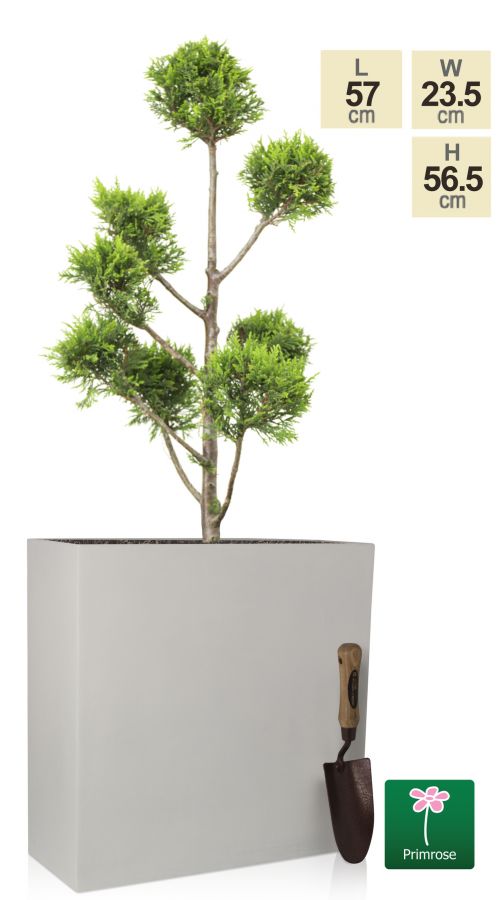 Hoge Trog Plantenbak met Inzet - Wit - Klein - H56,5cm