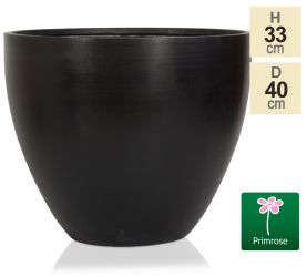 Lichte Polystone Extra Grote Ei-vorm Plantenbak - Zwart - D40cm