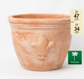 Terracotta Plantenbak met Fleur De Lis - D47cm