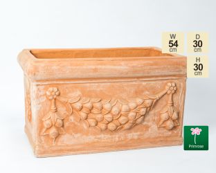 Terracotta Trog met Detail - Klein - W54cm