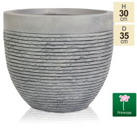 H30cm, Medium Licht Grijze Fibrecotta Baksteen Ontwerp Ei-vorm Plantenbak - van Primrose™
