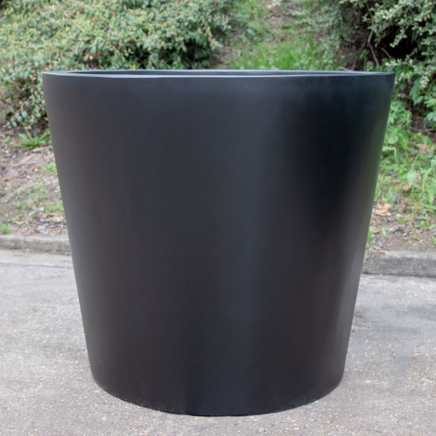 H73cm, Grote Klassieke Plantenbak (Steen Samenstelling) - Zwart