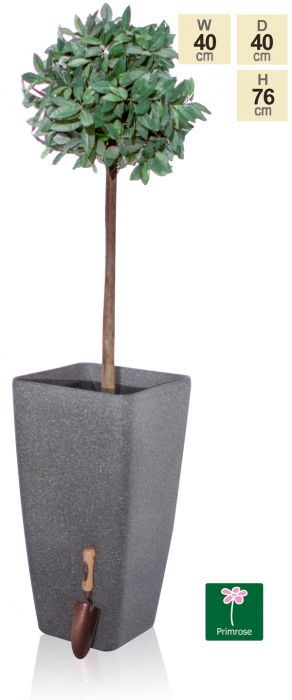 Baltisch Grijs Steen Effect Uitlopende Vierkante Plantenbak - van Primrose™ - 76cm