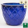 40cm, Estella Geglazuurde Keramische Ronde Plantenbak - Groot - Donkerblauw
