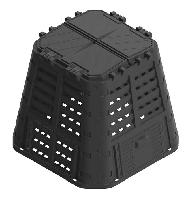 Zwarte Plastic Modulaire Composter - 420L