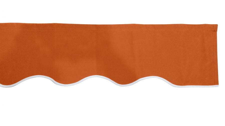 Terracotta Polyester Volant voor Zonwering van 200cm - met golvende rand