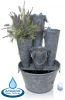 Borelli Cascade uit Zink met 3 Wateremmers,1 Emmer voor Planten en LED Verlichting - H70cm van Ambienté™