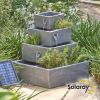 H42cm Perth Solar 4-Tier Herb Planter Casacading Water Feature by Solaray
