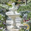 H92cm Imperial Solar Tiered Water Fountain by Solaray