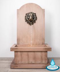 Torino Fontein met Leeuwenkop van Ambienté™ - 100 x 60 cm, zink met steenfeffect, met verlichting