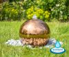 H28cm Copper Effect Sphere Stainless Steel Water Feature with Lights - Outdoor use - by Ambienté